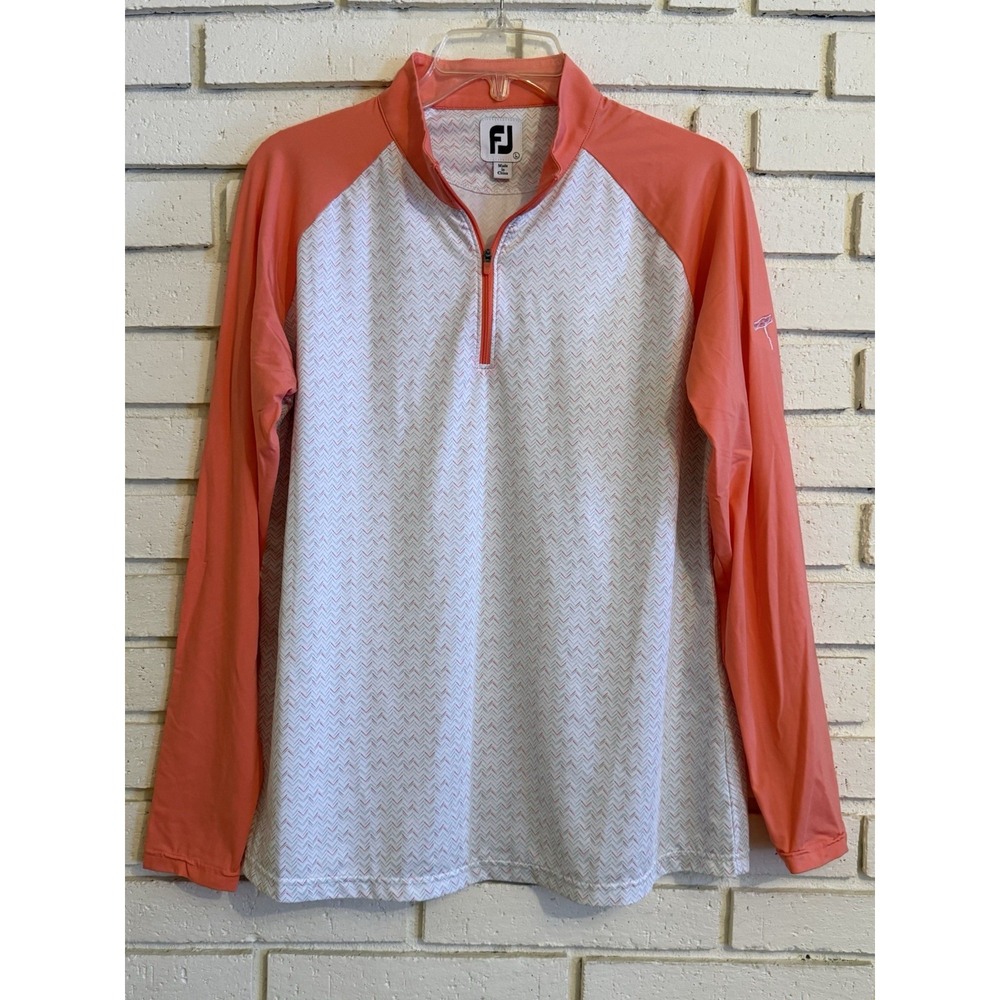 FootJoy Sun Protection Zig Zag Long Sleeve Top Golf wear Size Lg Country club